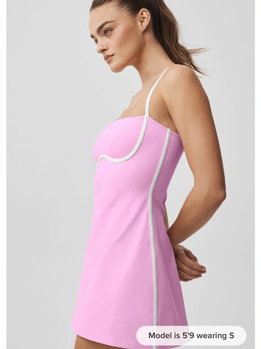 38. ALO Airbrush Streamlined Dress Pink Marshmallow